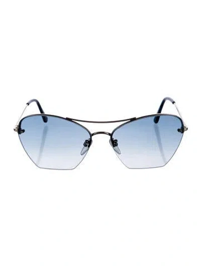 Pre-owned Tom Ford Annabel Cat-eye Sunglasses In Blue