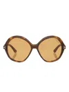 Tom Ford Annabelle Round Sunglasses In Brown