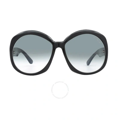 Tom Ford Annabelle Smoke Gradient Oversized Ladies Sunglasses Ft1010 01b 62 In Black