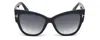 Tom Ford Nora 57mm Gradient Cat Eye Sunglasses In Black