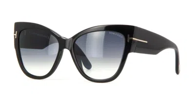 Pre-owned Tom Ford Anoushka Ft 0371 Black/grey Shaded (01b) Sunglasses