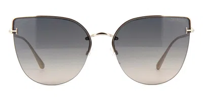 Pre-owned Tom Ford Ansel Tf858 56j Havana Grey Fade/brown Authentic Sunglasses 51-20