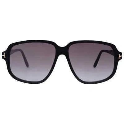 Pre-owned Tom Ford Anton Smoke Gradient Square Men's Sunglasses Ft1024 01b 59 In Gray