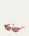 Tom Ford Ft0762 Anya W Cateye Sunglasses In Orange / Brown