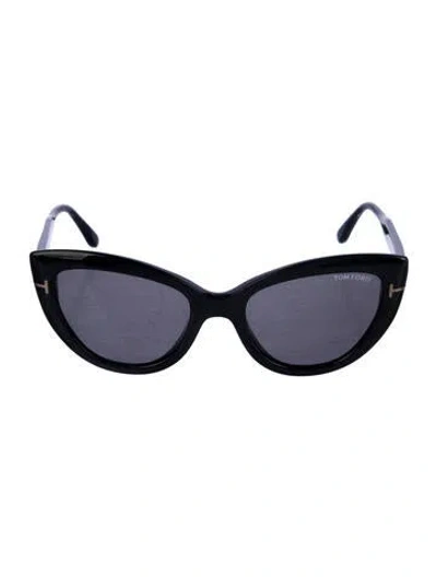 Pre-owned Tom Ford Anya Cat-eye Sunglasses In Black
