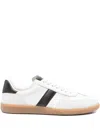 Tom Ford Archer White Low Top Sneakers With Logo Lettering On Tongue And Heel And Contrasting Heel In Leather In White