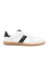 Tom Ford Archer White Low Top Sneakers With Logo Lettering On Tongue And Heel And Contrasting Heel In Leather