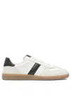 Tom Ford Low-top Calf Leather Sneakers With Contrasting Black Details In White