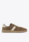 Tom Ford Suede Sneakers With Contrast Stripe And Rubber Sole In Brown