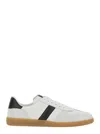 Tom Ford Archer White Low Top Sneakers With Logo Lettering On Tongue And Heel And Contrasting Heel In Leather