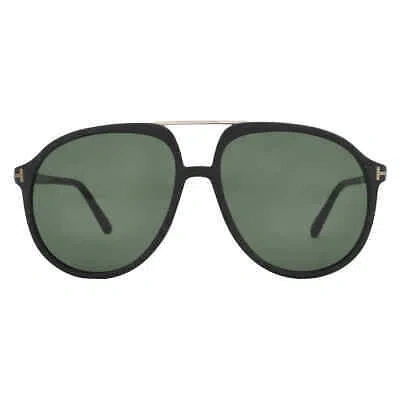 Pre-owned Tom Ford Archie Green Pilot Unisex Sunglasses Ft1079 02n 58 Ft1079 02n 58