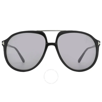 Tom Ford Archie Smoke Mirror Pilot Men's Sunglasses Ft1079 01c 58 In Black