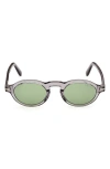 Tom Ford Aristotele 48mm Small Oval Sunglasses In Gray