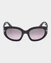 Tom Ford Arizona 53mm Gradient Rectangular Sunglasses In Pink