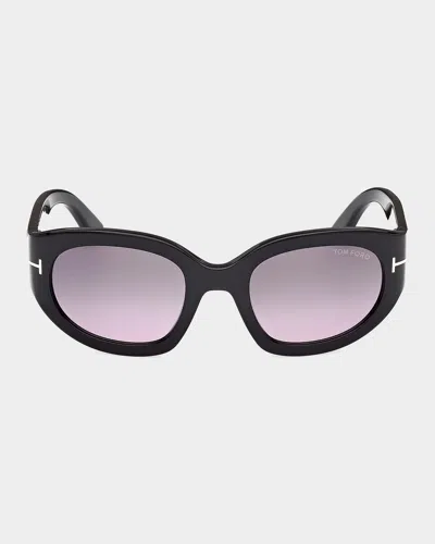 Tom Ford Arizona-02 Acetate Rectangular Sunglasses In Pink