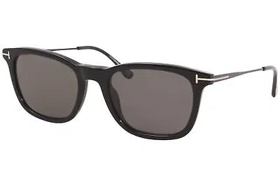 Pre-owned Tom Ford Arnaud-02 Tf0625 01d Sunglasses Men's Shiny Black/smoke Polarized 53mm In Gray