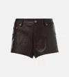 Tom Ford Leather Shorts In Ash Brown