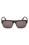 Tom Ford Aslan 56mm Rectangular Sunglasses In Brown