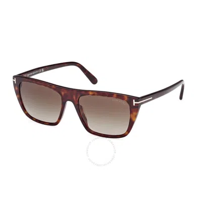 Tom Ford Aslan Smoke Gradient Square Men's Sunglasses Ft1175 52b 56 In Brown