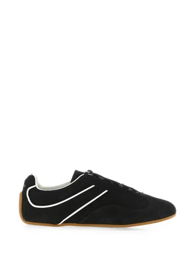 Tom Ford Black Calf Leather Polyester Flat Shoes