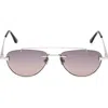 Tom Ford Astor 55mm Gradient Pilot Sunglasses In Metallic