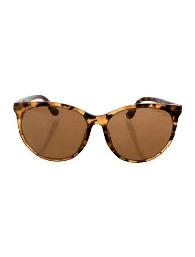 Pre-owned Tom Ford Astor Cat-eye Sunglasses In Brown