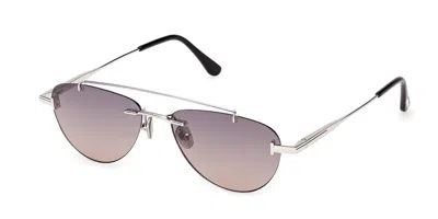 Tom Ford Astor-02 Smoke Gradient Pilot Unisex Sunglasses Ft1356 16b 55