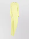 Tom Ford Asymmetric Draped Long Evening Gown In Green
