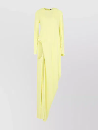 Tom Ford Asymmetric Draped Long Evening Gown In Green