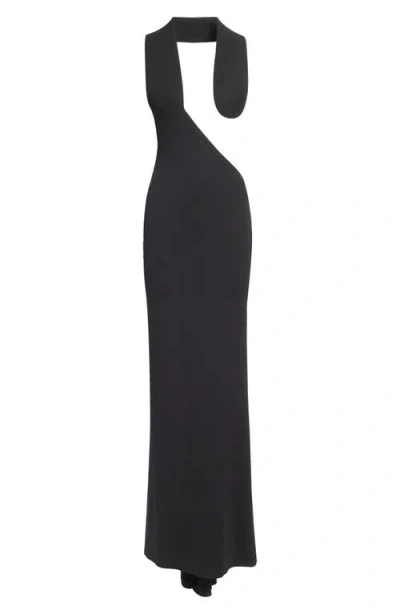 Tom Ford Impossible Asymmetric Jersey Gown In Black