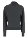 Tom Ford Wrap Collar Cashmere Blend Sweater In Black