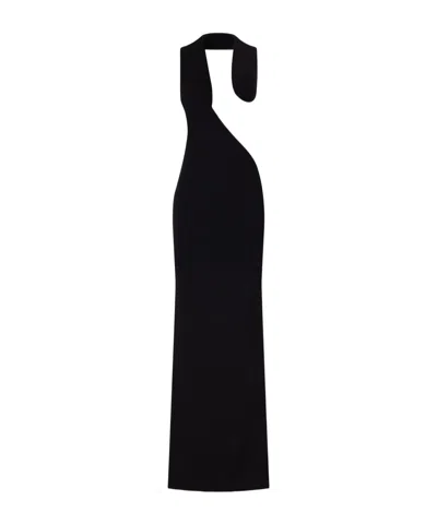 Tom Ford Asymmetric Open-back Jersey Gown In Black