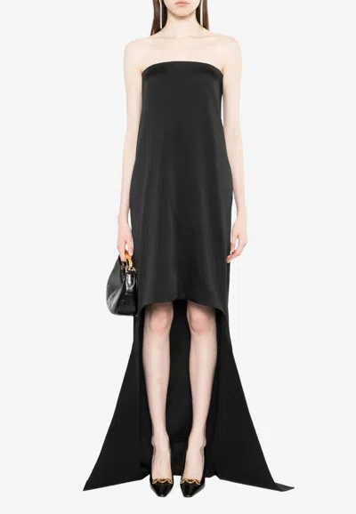 Tom Ford Asymmetric Strapless Maxi Dress In Green