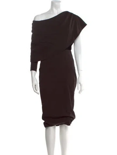 Pre-owned Tom Ford Asymmetrical Knee-length Dress In Brown