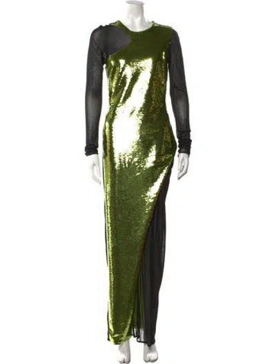 Pre-owned Tom Ford Asymmetrical Long Dress In Green