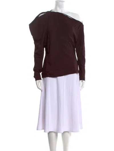 Pre-owned Tom Ford Asymmetrical Long Sleeve Sweatshirt In Burgundy