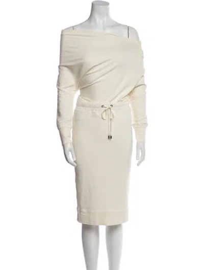 Pre-owned Tom Ford Asymmetrical Midi Length Dress In Neutral