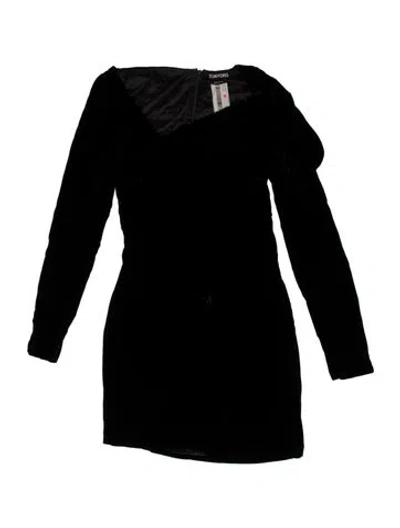 Pre-owned Tom Ford Asymmetrical Mini Dress In Black