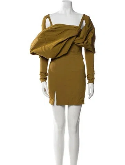 Pre-owned Tom Ford Asymmetrical Mini Dress In Yellow