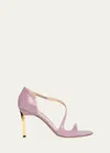 Tom Ford Asymmetrical Snake-embossed Stiletto Pumps In Lilac