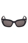 Tom Ford Athena Acetate Cat-eye Sunglasses In Black Eco/t Logo