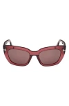 Tom Ford Athena 53mm Cat Eye Sunglasses In Burgundy