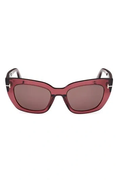 Tom Ford Athena 53mm Cat Eye Sunglasses In Burgundy