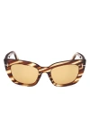 Tom Ford Athena Acetate Cat-eye Sunglasses In Striped Brown/yellow