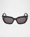 Tom Ford Athena Acetate Cat-eye Sunglasses In Black