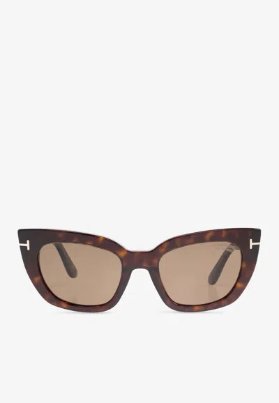 Tom Ford Athena Cat-eye Sunglasses In Brown