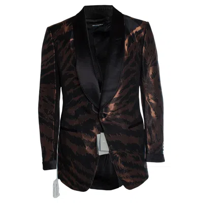 Pre-owned Tom Ford , Atticus Copper Tuxedo Dinner Jacket In Black