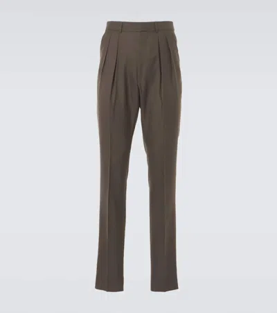 Tom Ford Atticus Mohair, Wool, And Silk Tapered Pants In Braun