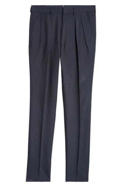 Tom Ford Atticus Tailored Silk Trousers In Navy
