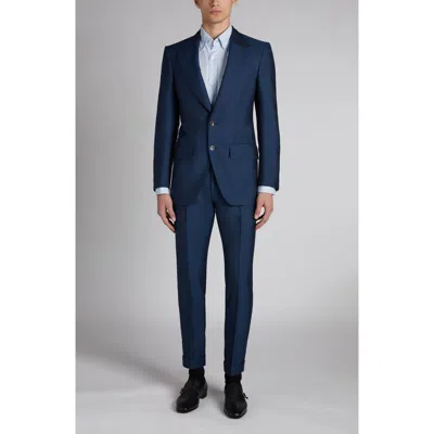 Tom Ford Men's Shelton Sharkskin Stretch Suit In Azure Blue